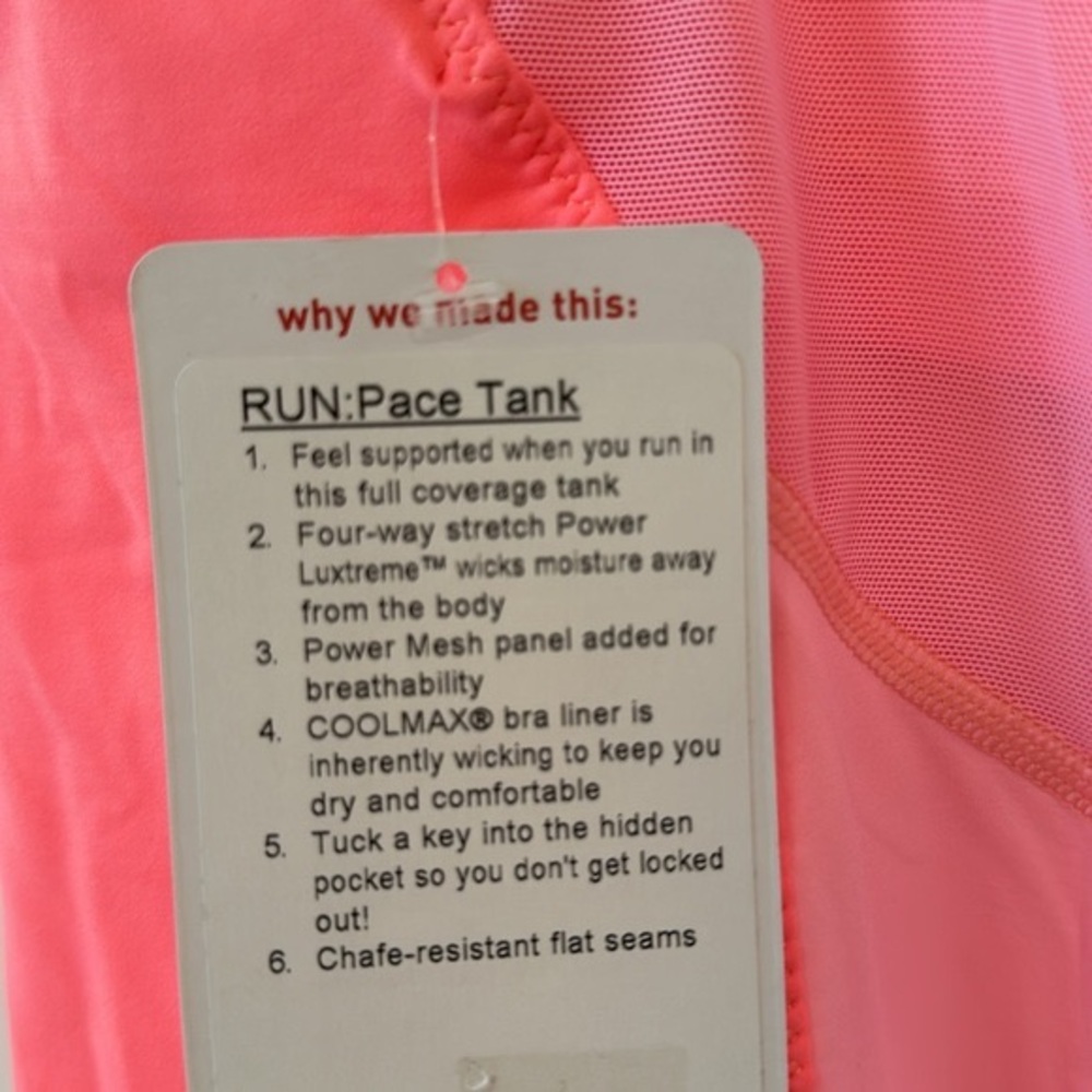 ⭐️NWT⭐️Lululemon RUN: Pace Tank - Picture 7 of 7